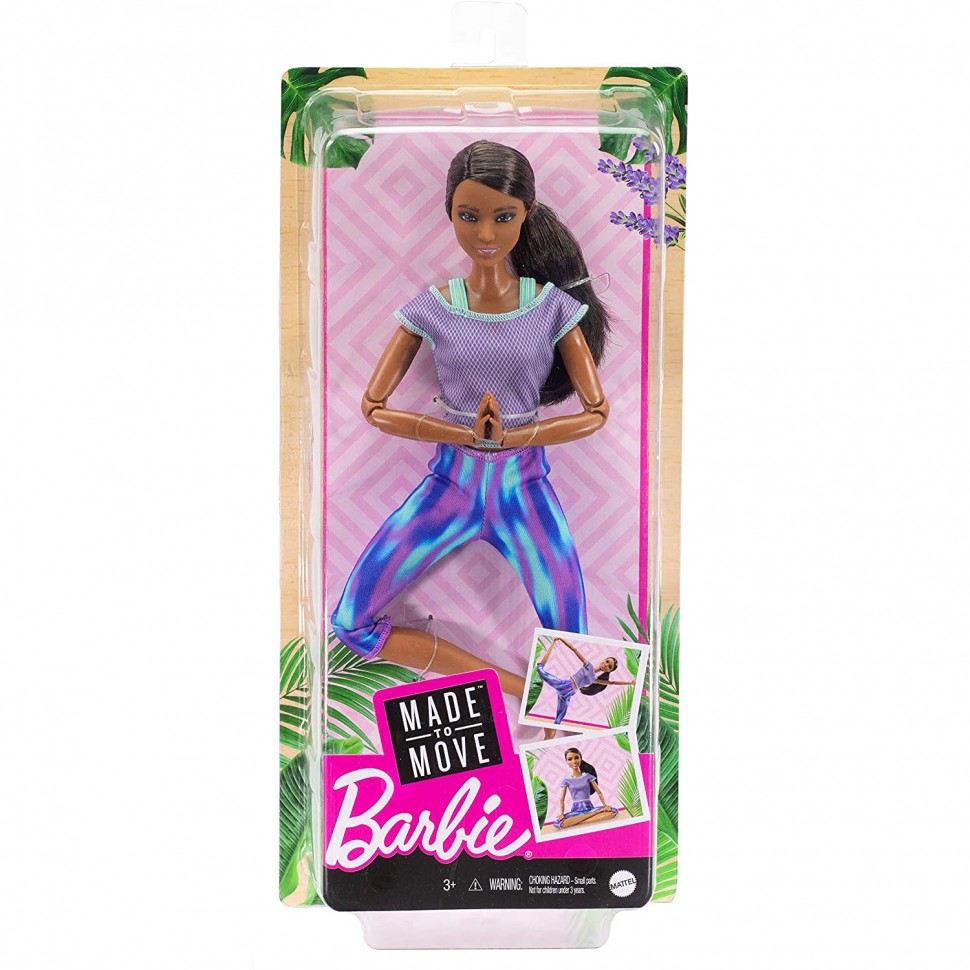 Шарнирная кукла Barbie 'Йога', из серии 'Безграничные движения' (Made-to- Move), Mattel [GXF06]