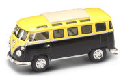 Модель микроавтобуса Volkswagen Microbus 1962, черно-желтая, 1:43, серия Премиум в пластмассовой коробке, Yat Ming [43209]