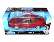 Модель автомобиля Peugeot 407 Coupe, темно-красная, 1:24, Welly [22475W]