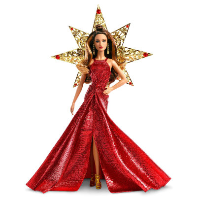 Кукла Барби &#039;Рождество-2017&#039; (2017 Holiday Barbie), шатенка, коллекционная, Mattel [DYX41] Кукла Барби 'Рождество-2017' (2017 Holiday Barbie), шатенка, коллекционная, Mattel [DYX41]