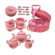Набор кукольной посуды 'Чаепитие принцессы' в чемоданчике, 1:2, 17 предметов, керамика, 'Маруся' [43476]