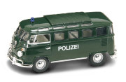 Модель полицейского микроавтобуса Volkswagen Microbus 1962, 1:43, серия Премиум в пластмассовой коробке, Yat Ming [43210]