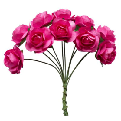 Букет &#039;Розы темно-розовые&#039;, 10 шт., 1:4-1:6, ScrapBerry&#039;s [SCB501102] Букет 'Розы темно-розовые', 10 шт., 1:4-1:6, ScrapBerry's [SCB501102]
