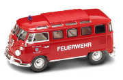 Модель микроавтобуса пожарных Volkswagen Microbus 1962, 1:43, серия Премиум в пластмассовой коробке, Yat Ming [43211]