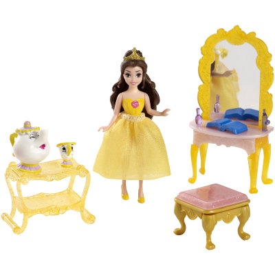 Игровой набор с мини-куклой &#039;Бель - сцена из сказки&#039;, 9 см, из серии &#039;Принцессы Диснея&#039;, Mattel [CJP38] Игровой набор с мини-куклой 'Бель - сцена из сказки', 9 см, из серии 'Принцессы Диснея', Mattel [CJP38]