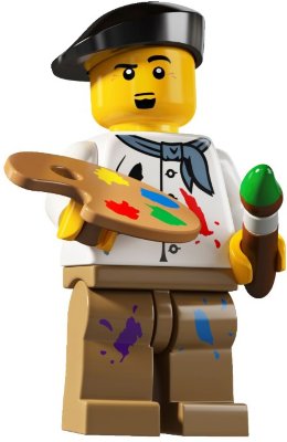 Минифигурка &#039;Художник&#039;, серия 4 &#039;из мешка&#039;, Lego Minifigures [8804-14] Минифигурка 'Художник', серия 4 'из мешка', Lego Minifigures [8804-14]