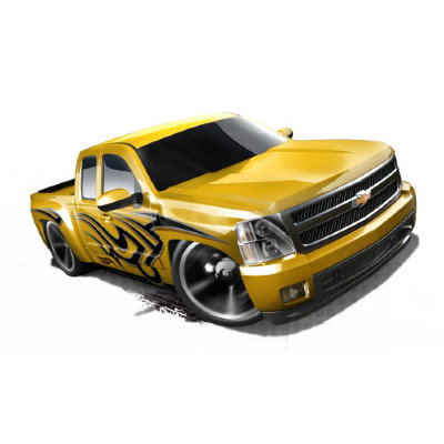 Коллекционная модель автомобиля Chevy Silverado - HW Showroom 2013, оранжевая, Hot Wheels, Mattel [X1832] Коллекционная модель автомобиля Chevy Silverado - HW Showroom 2013, оранжевая, Hot Wheels, Mattel [X1832]