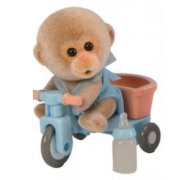 Игровой набор 'Малышка-обезьянка на велосипеде', в подарочном пластмассовом сундучке, Sylvanian Families [3370-01]