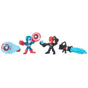 Игровой набор с 2-мя мини-фигурками-конструкторами 'Первый Мститель против Железного Черепа' (Captain America vs. Iron Skull), Super Hero Mashers Micro, Hasbro [B6689]