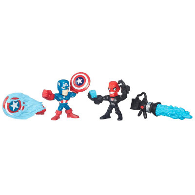 Игровой набор с 2-мя мини-фигурками-конструкторами &#039;Первый Мститель против Железного Черепа&#039; (Captain America vs. Iron Skull), Super Hero Mashers Micro, Hasbro [B6689] Игровой набор с 2-мя мини-фигурками-конструкторами 'Первый Мститель против Железного Черепа' (Captain America vs. Iron Skull), Super Hero Mashers Micro, Hasbro [B6689]