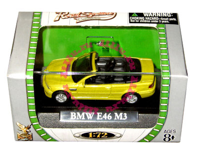 Модель автомобиля BMW E46 M3 1:72, желтый металлик, в пластмассовой коробке, Yat Ming [73000-34] Модель автомобиля BMW E46 M3 1:72, желтый металлик, в пластмассовой коробке, Yat Ming [73000-34]