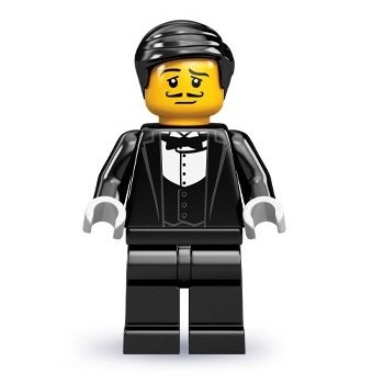 Минифигурка 'Официант', серия 9 'из мешка', Lego Minifigures [71000-01] Минифигурка 'Официант', серия 9 'из мешка', Lego Minifigures [71000-01]
