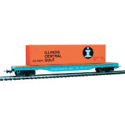 Вагон-платформа с контейнером 'Illinois Central Gulf', масштаб HO, Mehano [T115-54613]