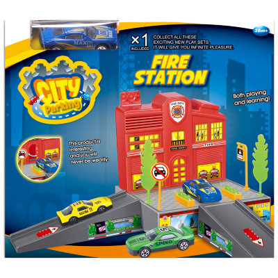 Игровой набор &#039;Пожарная часть&#039; с 1 машинкой, City Parking, Dave Toy [32018] Игровой набор 'Пожарная часть' с 1 машинкой, City Parking, Dave Toy [32018]