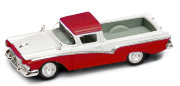Модель автомобиля Ford Ranchero 1957, бело-красная, 1:43, Yat Ming [94215WR]