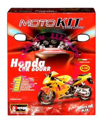 Сборная модель мотоцикла Honda CBR 600RR, 1:18, желтая, Bburago [18-55000-02] Сборная модель мотоцикла Honda CBR 600RR, 1:18, желтая, Bburago [18-55000-02]