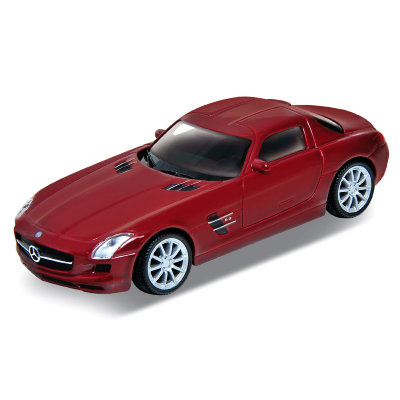 Модель автомобиля Mercedes-Benz SLS AMG, вишневая, 1:43, Welly [44000A-06] Модель автомобиля Mercedes-Benz SLS AMG, вишневая, 1:43, Welly [44000A-06]