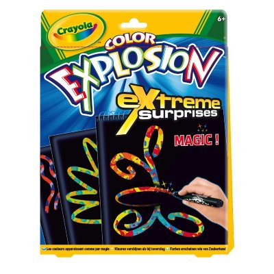 Волшебная раскраска &#039;Color Explosion, 18 листов, с черной бумагой, Crayola [10488] Волшебная раскраска 'Color Explosion, 18 листов, с черной бумагой, Crayola [10488]