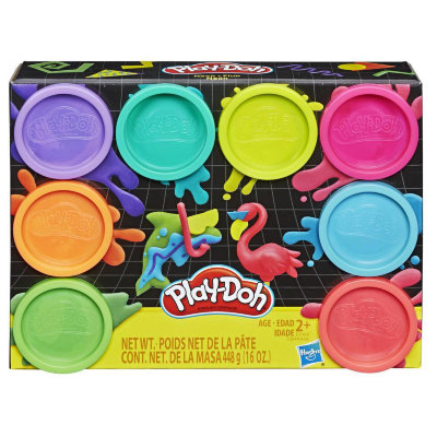 Набор пластилина &#039;Неон&#039; в баночках по 56г, 8 цветов, Play-Doh, Hasbro [E5063] Набор пластилина 'Неон' в баночках по 56г, 8 цветов, Play-Doh, Hasbro [E5063]