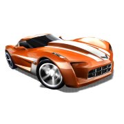 Коллекционная модель автомобиля Corvette Stingray Concept 2009 - HW Showroom 2013, красная, Hot Wheels, Mattel [X1823]