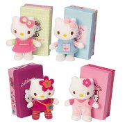 Комплект из четырех мягких игрушек 'Хелло Китти' (Hello Kitty), 10 см, в подарочных коробочках, Jemini [150681-set]