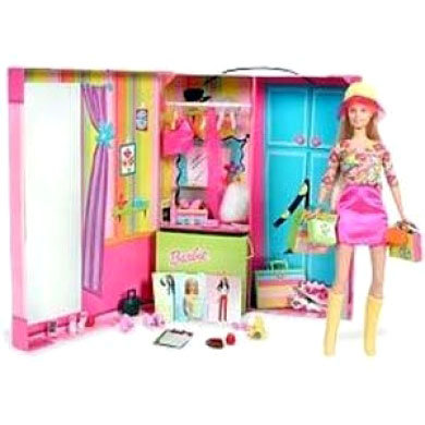 Игровой набор с куклой Барби &#039;Dress &#039;n Go Barbie Fashion Case&#039;, Mattel [55308] Игровой набор с куклой Барби 'Dress 'n Go Barbie Fashion Case', Mattel [55308]