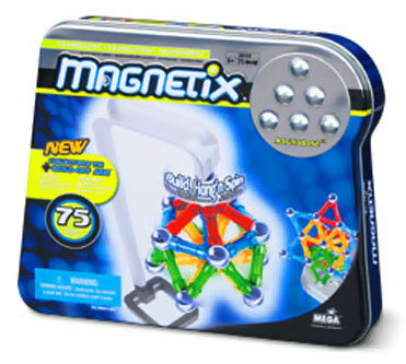 Конструктор магнитный Magnetix - прозрачные элементы, 75 деталей, жестяная коробка [28732] Конструктор магнитный Magnetix - прозрачные элементы, 75 деталей, жестяная коробка [28732]