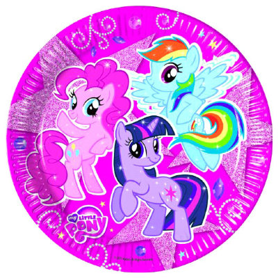 Тарелки картонные My Little Pony, новая версия, 23см, 8шт, Procos [82224] Тарелки картонные My Little Pony, 23см, 8шт, Procos [82224]
