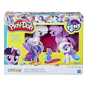 Набор для детского творчества с пластилином 'Принцесса Твайлайт Спаркл и Рарити: модное развлечение', из серии 'My Little Pony', Play-Doh/Hasbro [B9717]