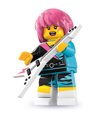 Минифигурка &#039;Рок-музыкантша&#039;, серия 7 &#039;из мешка&#039;, Lego Minifigures [8831-15] Минифигурка 'Рок-музыкантша', серия 7 'из мешка', Lego Minifigures [8831-15]