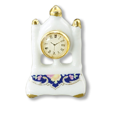 Кукольная миниатюра &#039;Каминные часы&#039;, фарфор, 1:12, Reutter Porzellan [018048] Кукольная миниатюра 'Каминные часы', фарфор, 1:12, Reutter Porzellan [018048]