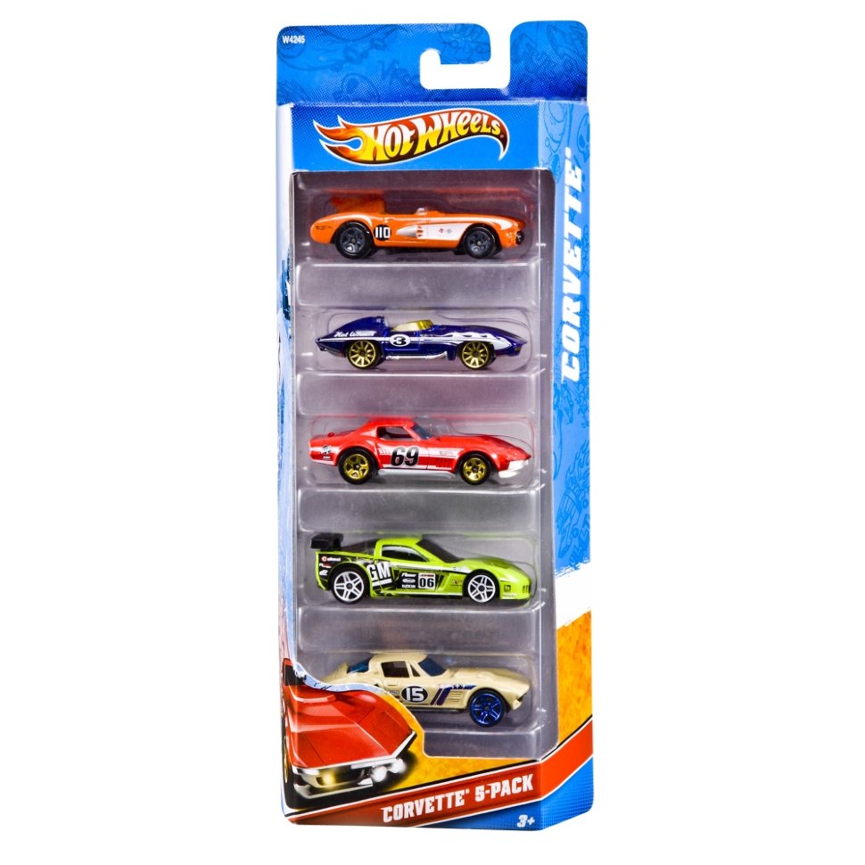 Подарочный набор из 5 машинок 'Corvette 5', Hot Wheels, Mattel W4...