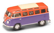 Модель микроавтобуса Volkswagen Microbus 1962, фиолетово-оранжевая, 1:43, серия Премиум в пластмассовой коробке, Yat Ming [43209]