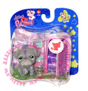Зверюшка с игровой сценой - серый Бульдог, Littlest Pet Shop, Hasbro [23991]