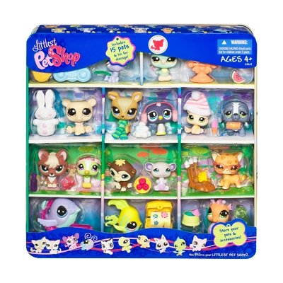 Набор в жестяной коробке с 15 зверюшками, Littlest Pet Shop [24219] Набор в жестяной коробке с 15 зверюшками, Littlest Pet Shop [24219]