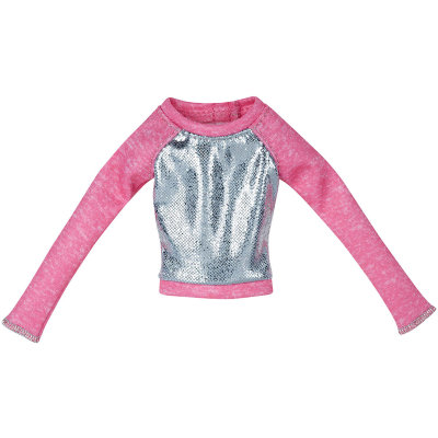 Одежда для Барби &#039;Серебристо-розовая футболка&#039; из серии &#039;Мода&#039;, Barbie, Mattel [CLR00] Одежда для Барби 'Серебристо-розовая футболка' из серии 'Мода', Barbie, Mattel [CLR00]