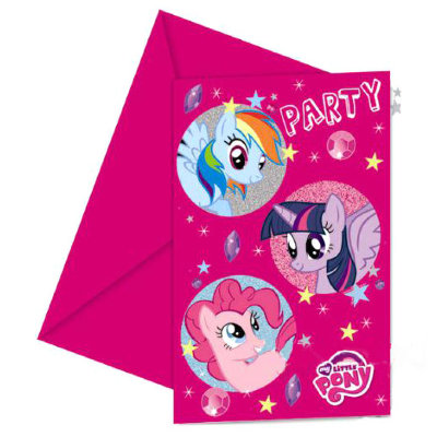 Приглашение на вечеринку в стиле My Little Pony, новая версия, с конвертами, 6шт, Procos [82228] Приглашение на вечеринку в стиле My Little Pony, новая версия, с конвертами, 6шт, Procos [82228]