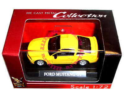 Модель автомобиля Ford Mustang GT 1:72, желтая, в пластмассовой коробке, Yat Ming [73000-23] Модель автомобиля Ford Mustang GT 1:72, желтая, в пластмассовой коробке, Yat Ming [73000-23]