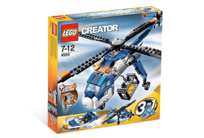 Конструктор &#039;Грузовой вертолёт/Катер/Самолёт 3-в-1&#039;, с пружинным мотором, серия Lego Creator [4995] Конструктор 'Грузовой вертолёт/Катер/Самолёт 3-в-1', с пружинным мотором, серия Lego Creator [4995]