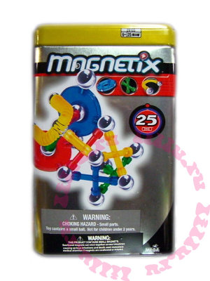 Конструктор магнитный Magnetix, 25 деталей, жестяная коробка [29103]   Конструктор магнитный Magnetix, 25 деталей, жестяная коробка [29103] 