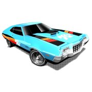 Коллекционная модель автомобиля Ford Gran Torino Sport 1972 - HW Showroom 2013, синяя, Hot Wheels, Mattel [X1809]