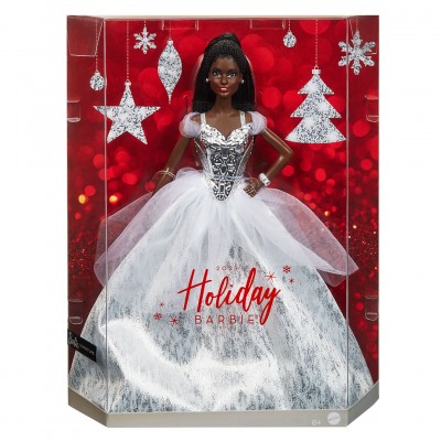 Кукла Барби &#039;Рождество-2021&#039; (2021 Holiday Barbie), афроамериканка, коллекционная, Mattel [GXL22] Кукла Барби 'Рождество-2021' (2021 Holiday Barbie), афроамериканка, коллекционная, Mattel [GXL22]