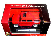Модель автомобиля Hummer H2 1:72, красная, в пластмассовой коробке, Yat Ming [73000-25]