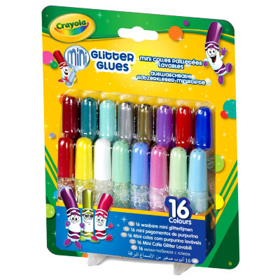 Клей с блестками, 16 мини-тюбиков, смываемый, Crayola Creations [69-4200] Клей с блестками, 16 мини-тюбиков, смываемый, Crayola Creations [69-4200]