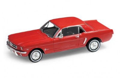 Модель автомобиля Ford Mustang Coupe 1964, красная, серия &#039;Old Timer&#039; 1:24, Welly [22451W-R] Модель автомобиля Ford Mustang Coupe 1964, красная, серия 'Old Timer' 1:24, Welly [22451W-R]