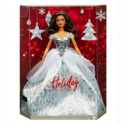 Кукла Барби &#039;Рождество-2021&#039; (2021 Holiday Barbie), латиноамериканка, коллекционная, Mattel [GXL23] Кукла Барби 'Рождество-2021' (2021 Holiday Barbie), латиноамериканка, коллекционная, Mattel [GXL23]
