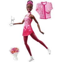 Шарнирная кукла Барби 'Фигуристка', афроамериканка, из серии 'Я могу стать', Barbie, Mattel [HCN31]