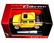 Модель автомобиля Hummer H2 SUT 1:72, желтая, в пластмассовой коробке, Yat Ming [73000-28]