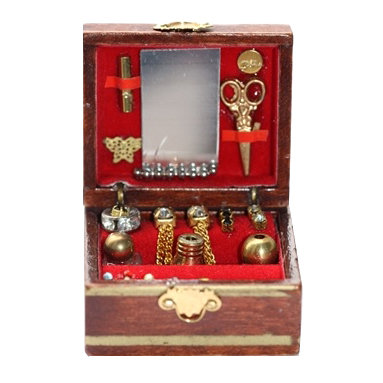 Кукольная миниатюра &#039;Шкатулочка с драгоценностями&#039;, 1:12, Art of Mini [AM0101100] Кукольная миниатюра 'Шкатулочка с драгоценностями', 1:12, Art of Mini [AM0101100]