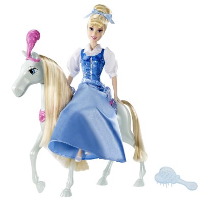 Кукла 'Сверкающая принцесса Золушка и королевская лошадь' (Sparking Princess &amp; Royal Horse), из серии 'Принцессы Диснея', Mattel [T7230] Кукла 'Сверкающая принцесса Золушка и королевская лошадь' (Sparking Princess & Royal Horse), из серии 'Принцессы Диснея', Mattel [T7230]
